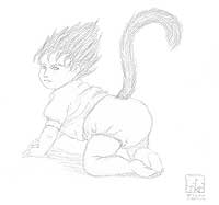 Chibi Crawling Sage - black & white version thumbnail