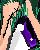Green Haired Guy-experiment with flat hair with strands overlaid