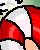 a gift for duoheerolover-Heero in a Santa hat, wearing a Candy Cane